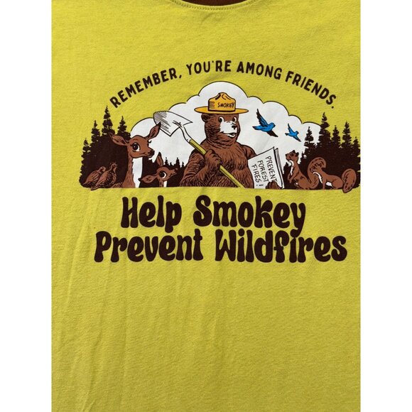 Official Smokey Bear Ringer T-Shirt Small By The Landmark Project  60% Cotton 40 - Picture 8 of 16